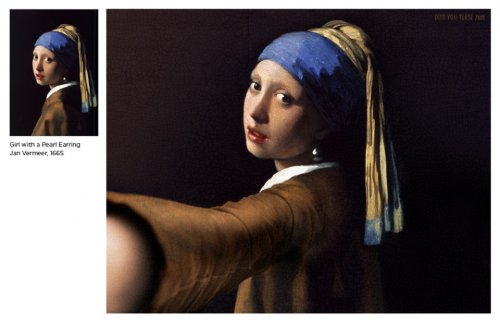 Художник изобразил героев известных классических картин, делающих селфи (12 фото)